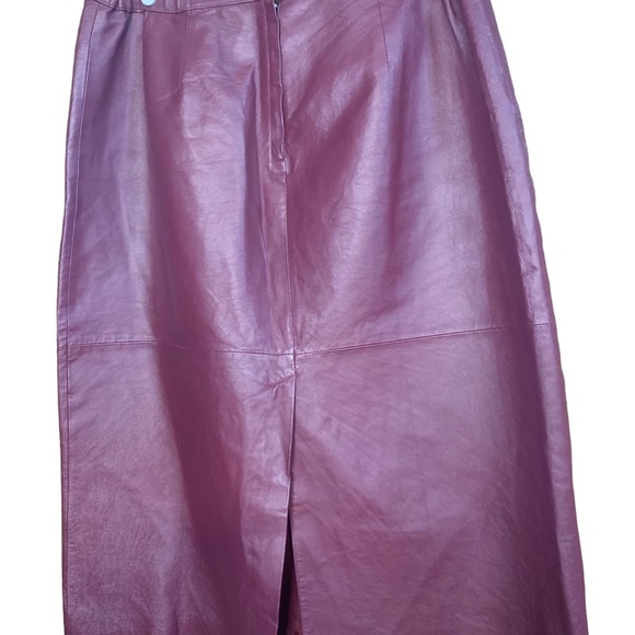 Vintage JL Studios Size 20WP Martin Leather long A Line Skirt, zippered back - Picture 4 of 5